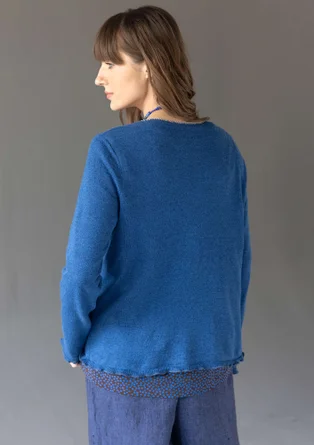 Fine-knit linen/organic cotton sweater - indigo blue