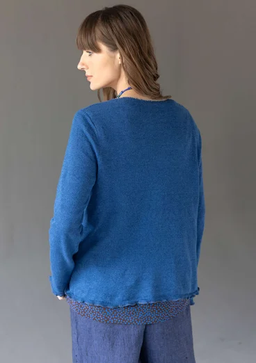 Fine-knit linen/organic cotton sweater - indigo blue