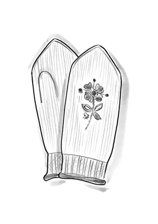 Handstrick-Handschuhe „Arktis“ aus Wolle - kürbis