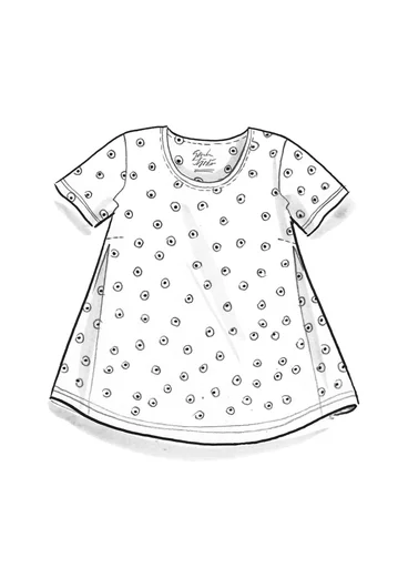 Ines short-sleeved jersey top in organic cotton - guava/patterned