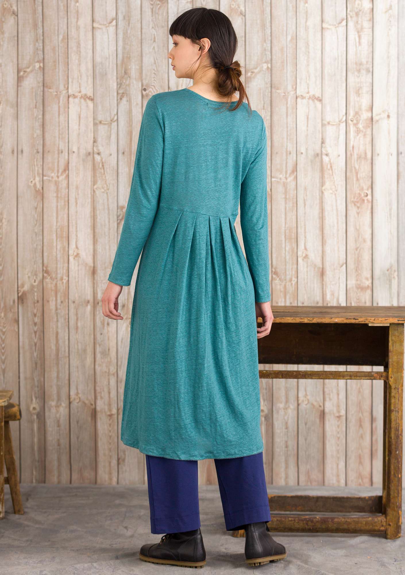 Linen dress verona green thumbnail