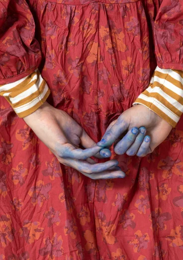 Vævet kjole "Petunia" i økologisk bomuld - rosentræ