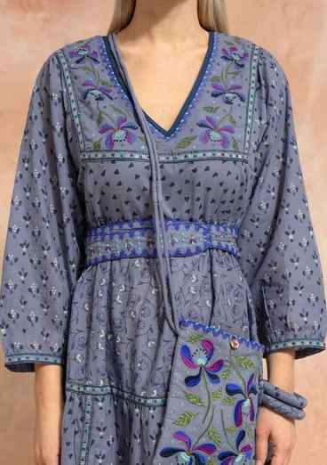 Klänning "Melodie" i ekologisk bomull - ljus indigo