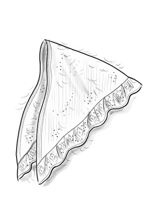 “Forgetmenot” scarf knitted in an alpaca blend - parrot red/melange