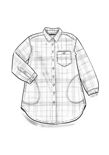 Chemise à motif en coton biologique tissé - gris cendré