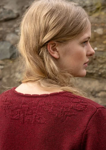 Strickpullover „Hildur“ aus Wolle - granatapfel-melange