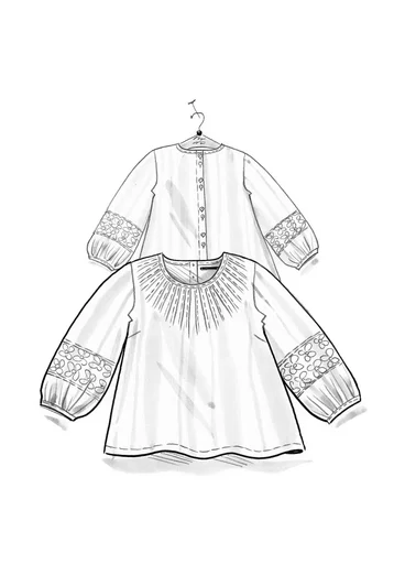 Blouse "Melody" van biologisch katoen/zijde - roze begonia