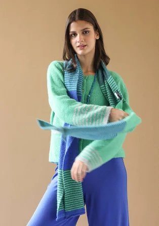 “Stripe” alpaca blend scarf - lotus green