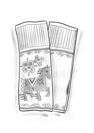 Feru fingerless gloves in wool/lyocell - black