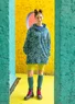 Korte tricot legging "Crossing" van biologisch katoen/elastaan (bladgroen L)