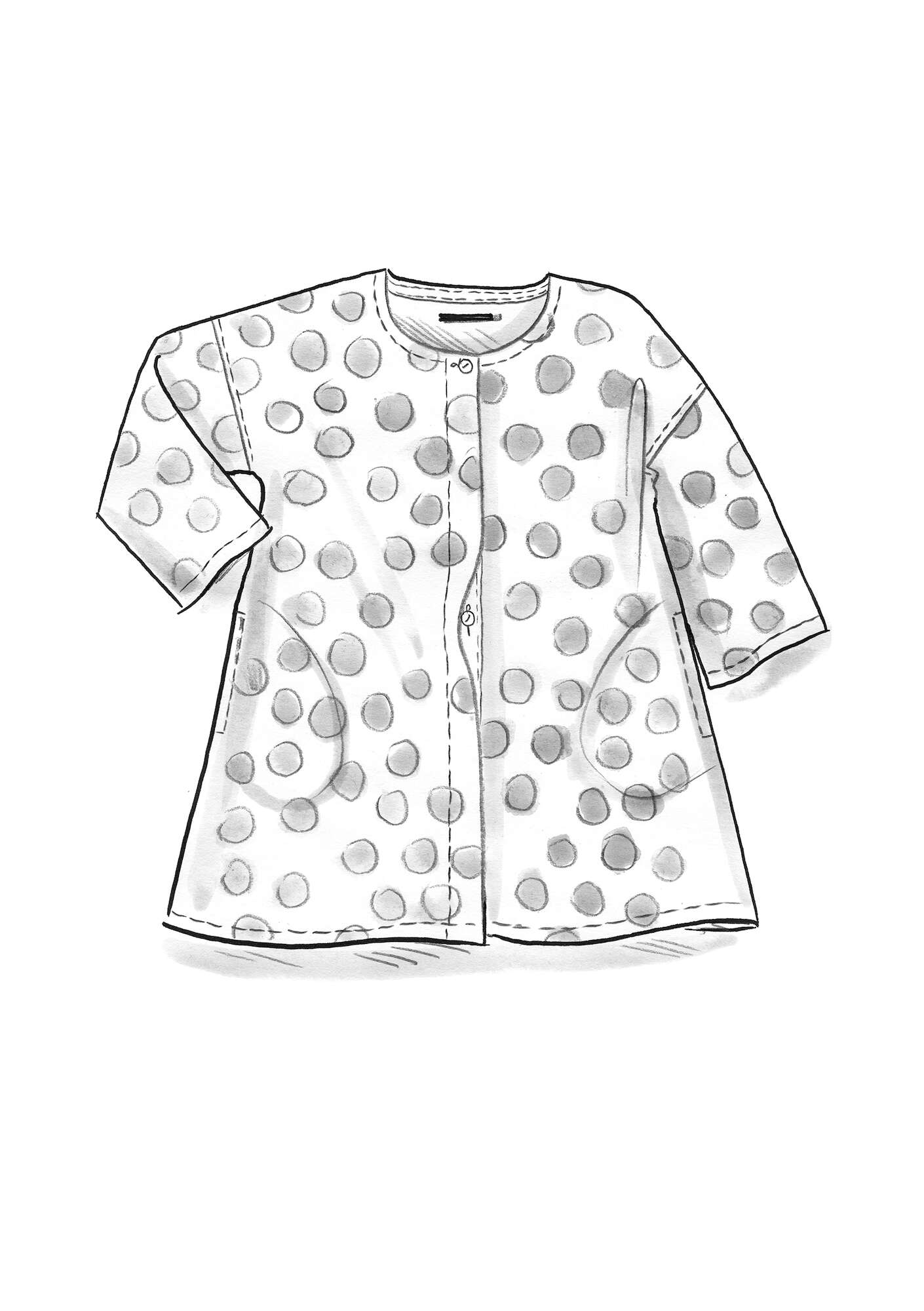 Geweven blouse  Yayoi  van biologisch katoen zwart