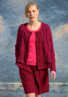 Strickjacke „Raya“ aus Bio-Baumwolle - dunkelhibiskus