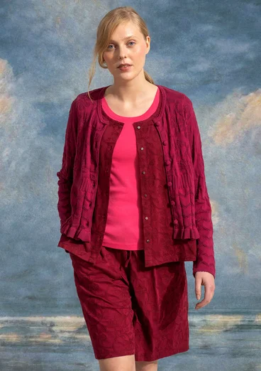 Strickjacke „Raya“ aus Bio-Baumwolle - dunkelhibiskus