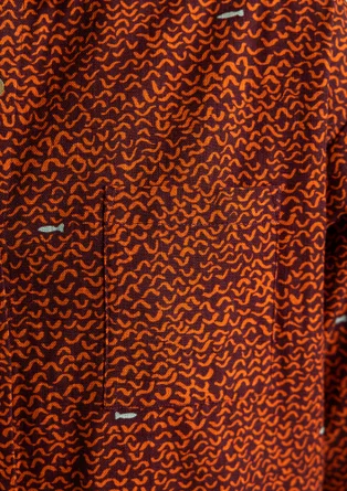 Gemustertes Kleid „Edefors“ aus Bio-Baumwolle - terracotta