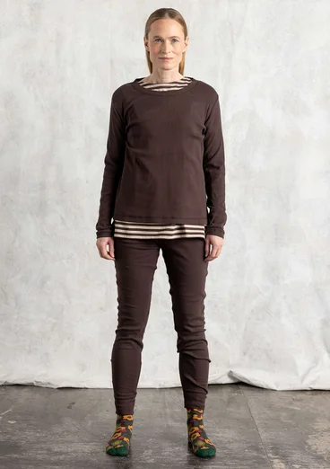 Jerseyshirt aus Bio-Baumwollripp - maulbeere