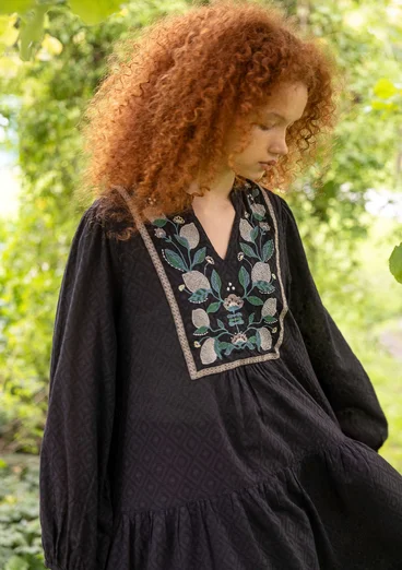 “Hilda” woven organic cotton tunic - black