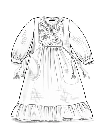 Vævet kjole "Sahara" i økologisk bomuld - porslinsbl