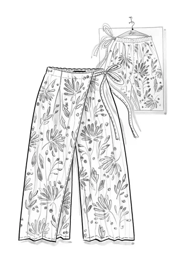 Geweven overslagbroek "Niwa" van biologisch katoen - koriander