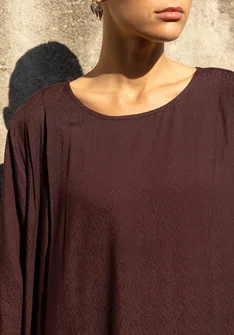Webkleid „Flora Flow“ aus Viskose - dunkelaubergine