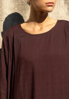 Webkleid „Flora Flow“ aus Viskose - dunkelaubergine