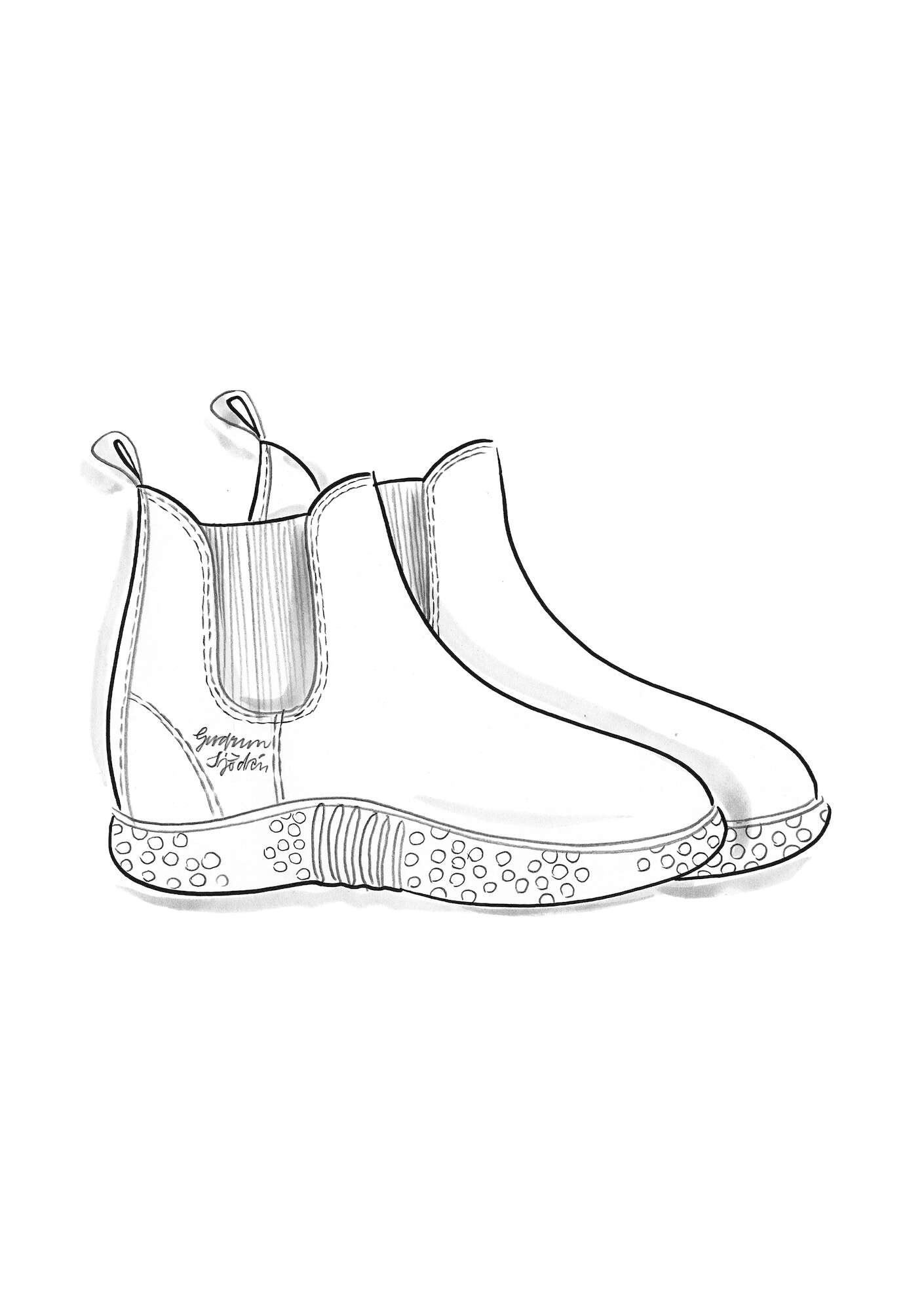 Støvler i nubuck med elastisk indsats indigo