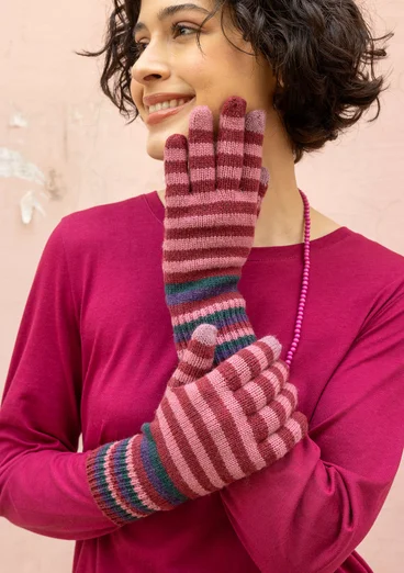 Fingerhandschuhe aus Lammwolle - multi-gestreift