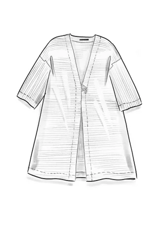 Kimono en velours de coton biologique/polyester recyclé - bleu pigeon