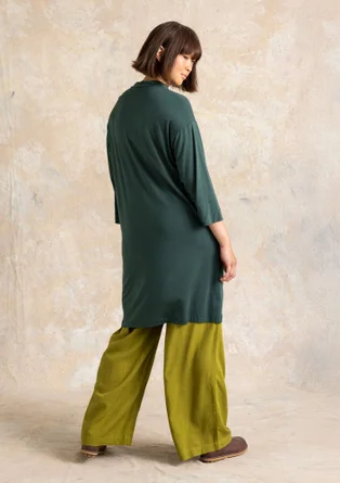 Robe fleurie/unie "Hillevi" en jersey de lyocell/élasthanne - monstera