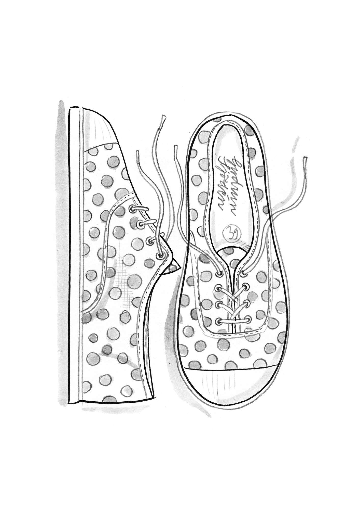 Sneakers  Cordelia  van textiel vlasblauw/dessin