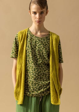 Knitted waistcoat lime green
