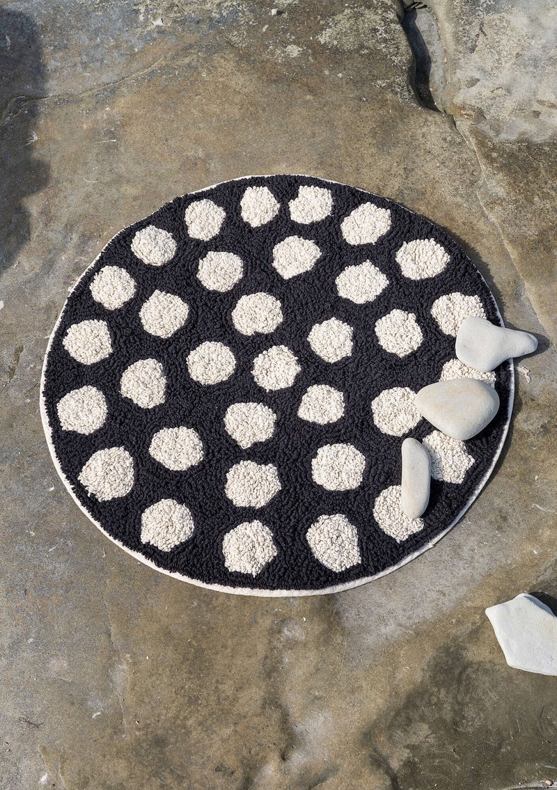“Sorbet” organic cotton bathroom mat black