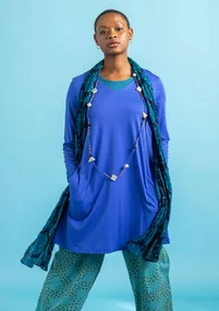 “Oriana” organic cotton/modal jersey tunic - brilliant blue
