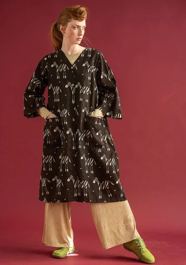 Robe "Zebra" en coton biologique - noir nature