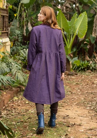 Robe "Marianne" en tissu de coton biologique/lin - étang forestier