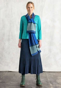 Organic/recycled cotton knit skirt - dark indigo/dark petrol blue