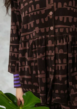 Veste "Paraguay" en velours de coton biologique/polyester recyclé - mûrier noir