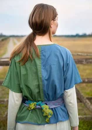 Blouse "Desert" en coton biologique - vert indigo