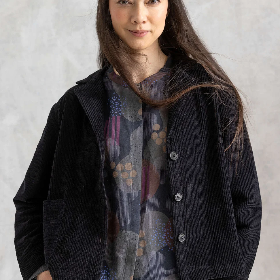 “Rime” organic cotton corduroy jacket - black