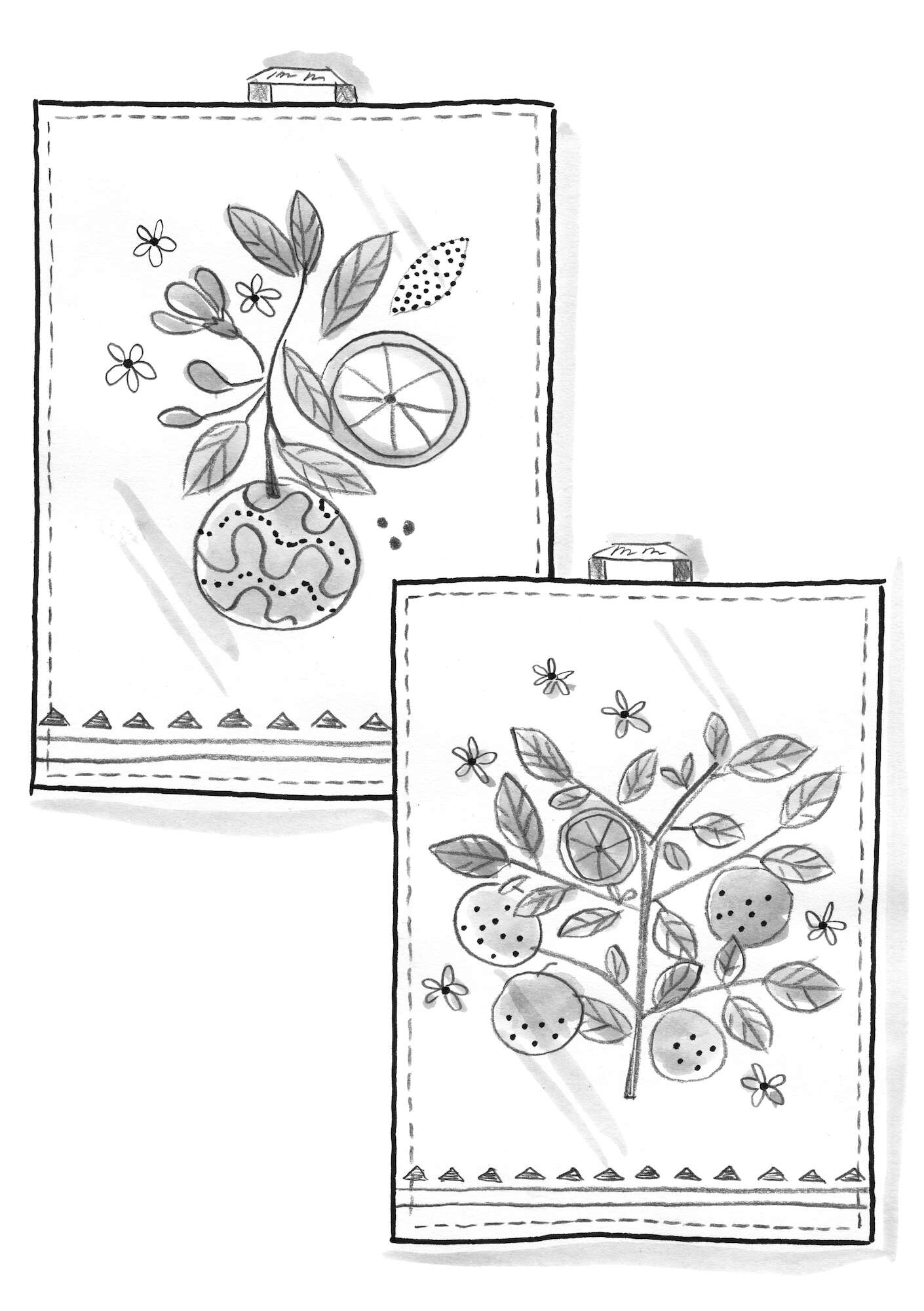 “Apelsin” kitchen towel in organic cotton, 2-pack