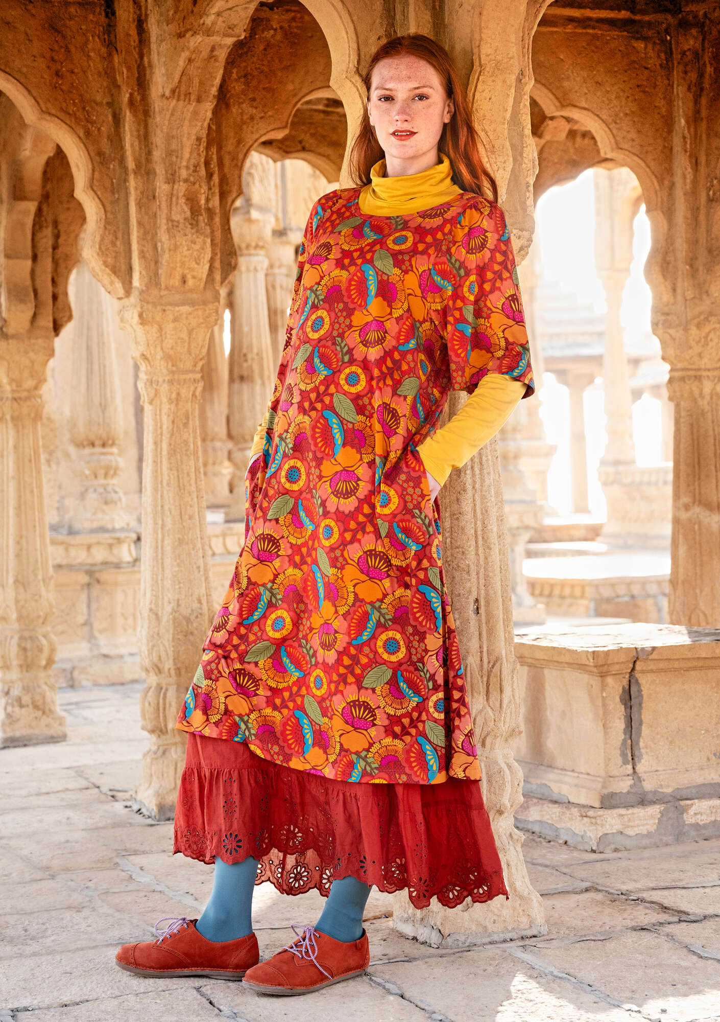 ワンピース Beautiful Organic cotton monastery dress Cosmic Wonder Organic Cotton Monastery Dress - Indigo