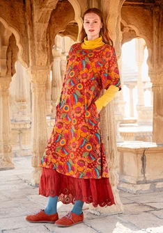 “Hana” organic cotton/modal jersey dress - parrot red