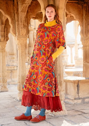 Robe "Hana" en jersey de coton biologique/modal - rouge perroquet