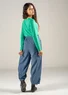 “Olivia” woven organic cotton harem trousers (mountain blue XXL)