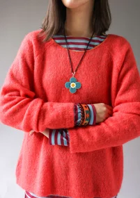 Sweater in an alpaca blend - coral