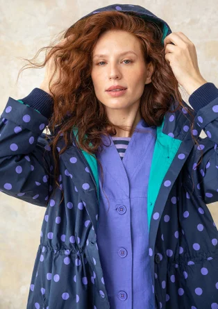 Parka "Francis" en coton biologique tissé - indigo foncé/motif
