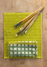“Play” organic cotton placemat - lime green