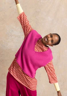 Pull sans manches en maille de coton biologique/recyclé - cyclamen clair