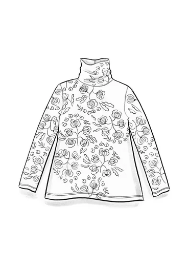 “Dagny” jersey turtleneck in lyocell/spandex - indigo green