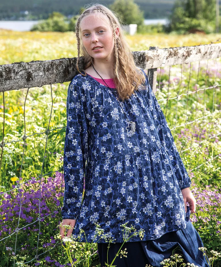 Jersey tunic Blåsippa