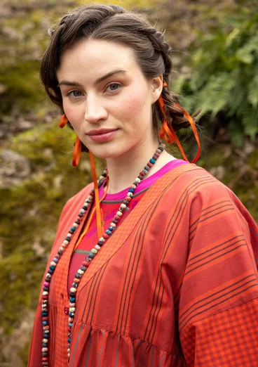 “Sofia” artist’s blouse in organic cotton - madder red